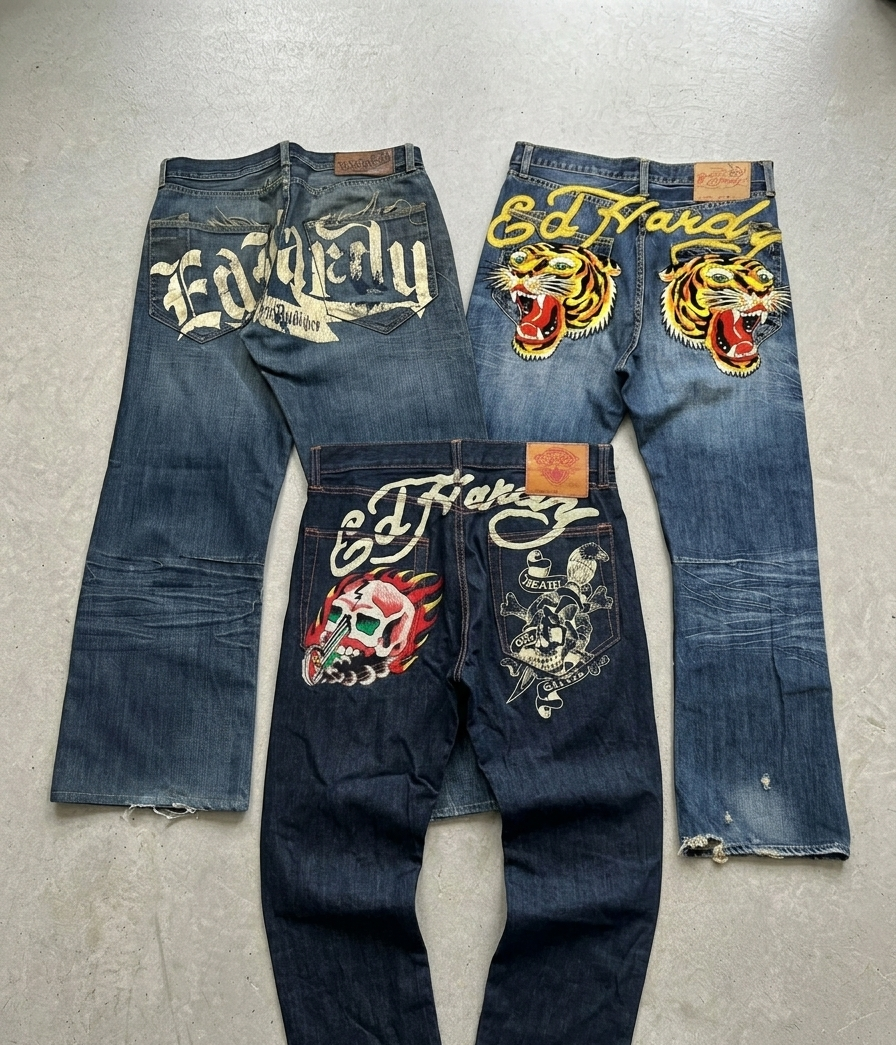 Ed Hardy Jeans – Grade A Vintage Wholesale Lot (Limited Availability)